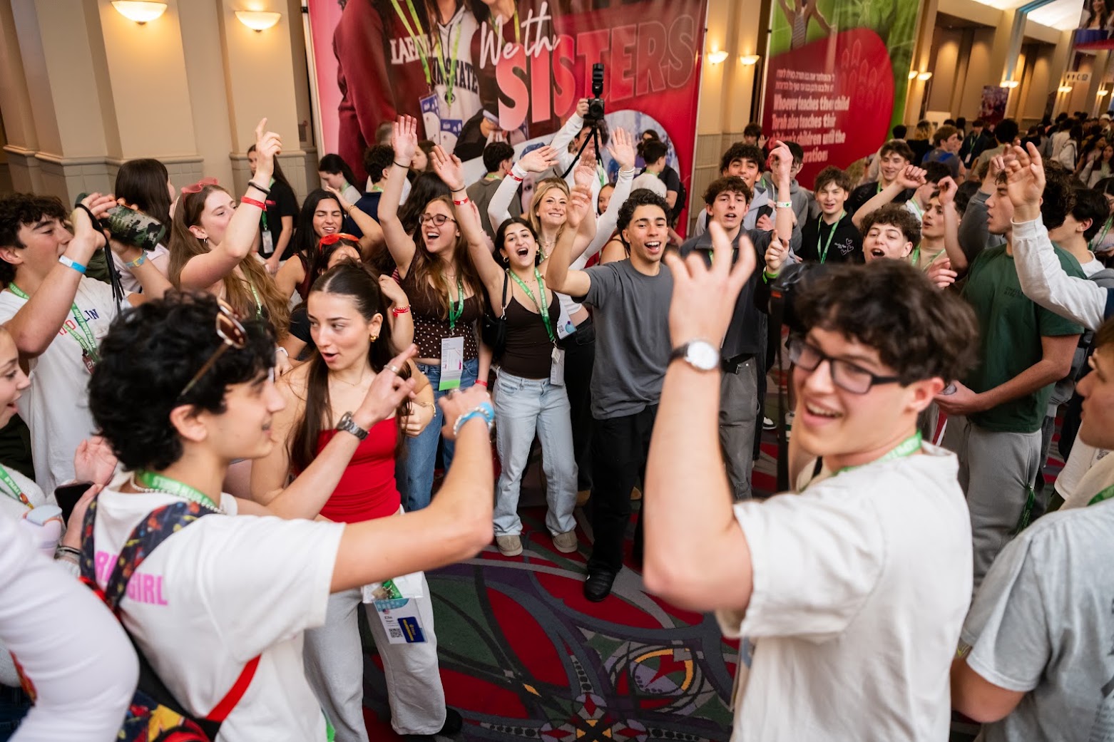 Group of people celebrating on stage