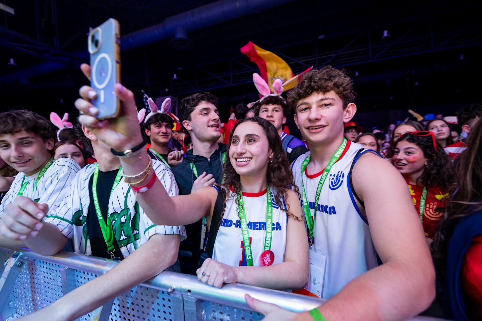 Group of people celebrating on stage