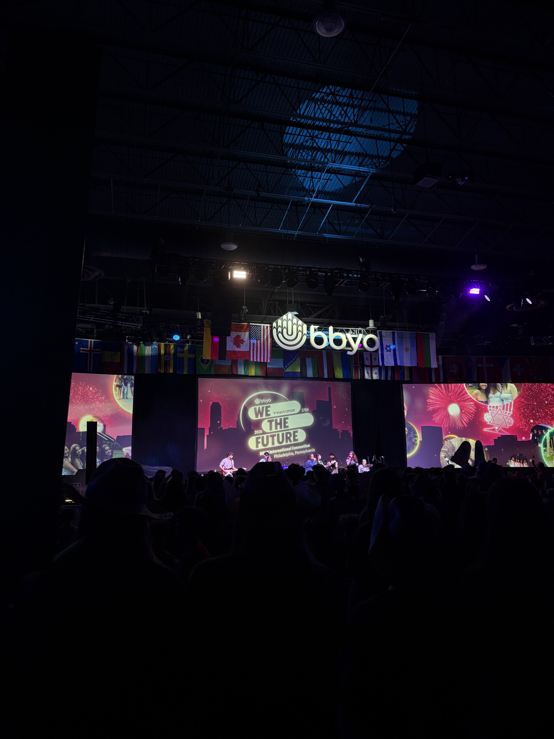 Group of people celebrating on stage